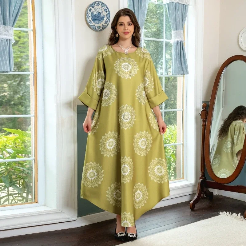 Muslim Robe Women's Hot Drilling Beading Light Luxury Craft Abaya Dress Long Dress Evening Dresses abaya dubai
