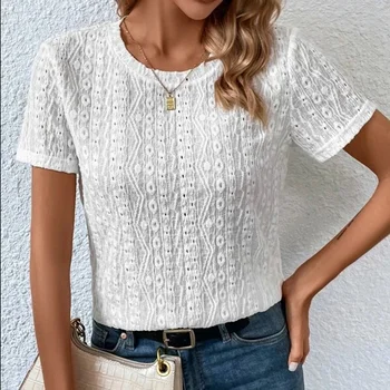 Camicette larghe Casual solide per le donne moda 2024 camicie e camicette oversize da donna Vintage estive eleganti top femminili giovanili 1