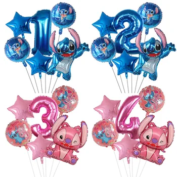 6pcs Disney Lilo & Stitch Party Balloons 30" Number Air Globos Set Baby Shower Birthday Party Decorations Kids Toy Gifts Supplie 1