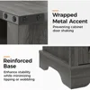 Nightstand Set of 2, Grey End Table with Charging Station, Tall Farmhouse Bedside Table with Large Storage and Shelf 5