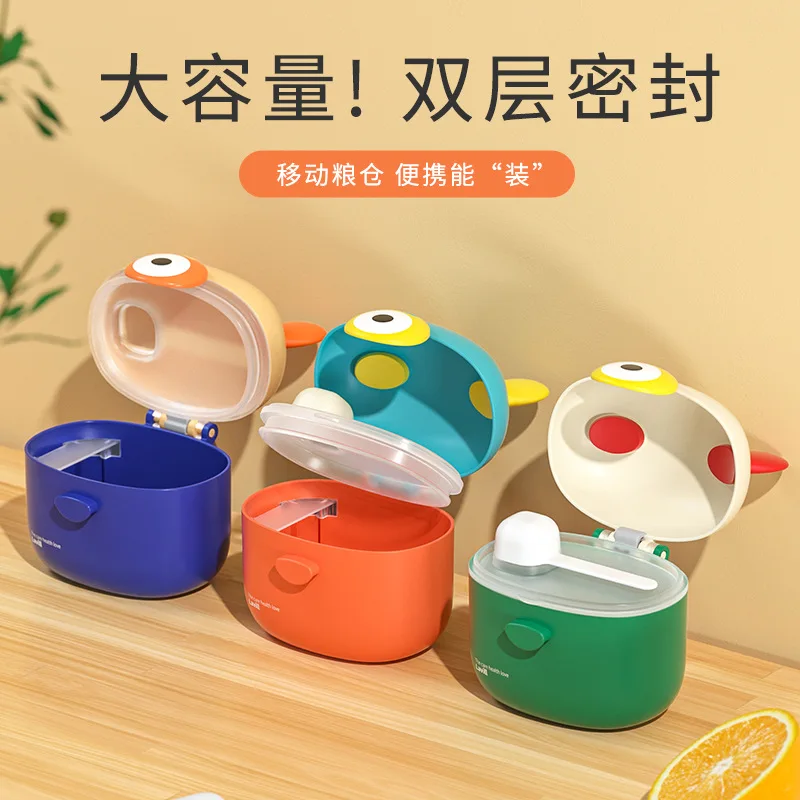 Portable Milk Powder Box Cow Milk Powder Dispenser Food Preservation Box with Spoon Compartment for Visiting Picnic Outing