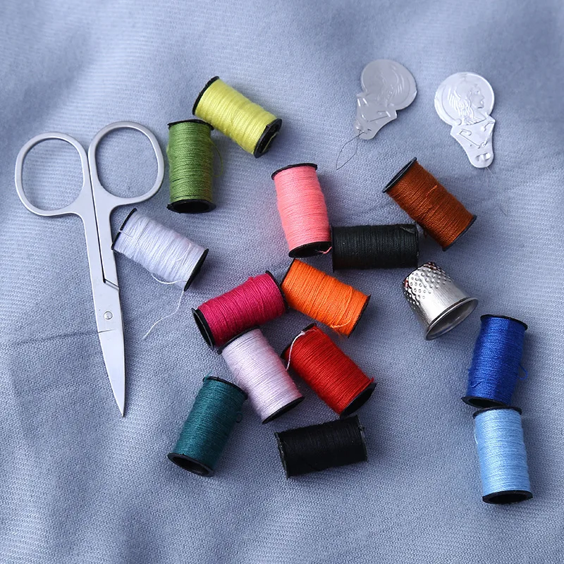 Sewing Kit Complete Set with Threads Needles Scissors Tape Measure Buttons and More for DIY Handcraft Projects Home and Travel - 2