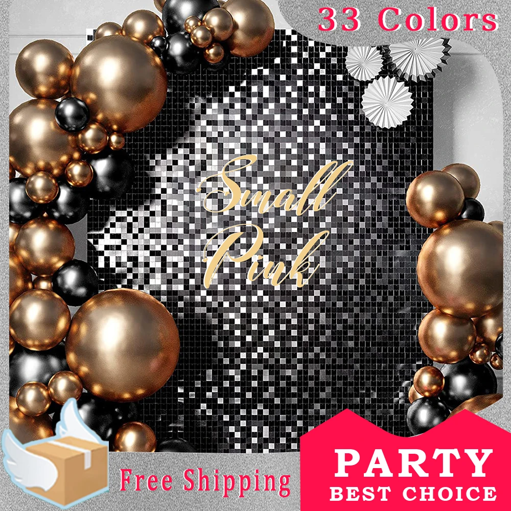 

SmallPink 6-18Pcs Shimmer Wall Backdrop Panels Square Sequin Shimmer Backdrop Decor for Wedding Anniversary Birthday Party Decor