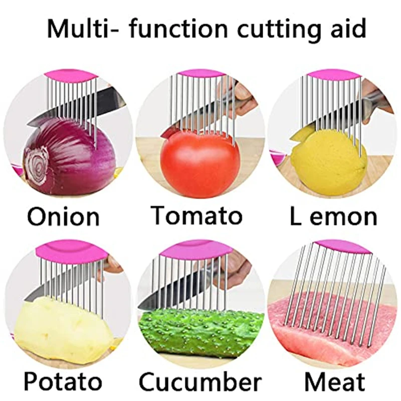 Dropship Onion Slicer Holder, Onion Holder For Slicing, 304 Stainless Steel  Onion Slicer Cutter, Lemon Holder Slicer, Creative Onion Slicer Holder,  Onion Slicer Cutter For Steak Tendons, Household Gadget, Kitc to Sell