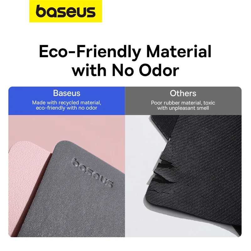 Baseus-couro pu Anti-slip Impermeável Mouse Mat Cor Simples Mouse Pad Material Escolar Acessórios de Escritório Mesa Grupo 26*21cm - Imagem 6
