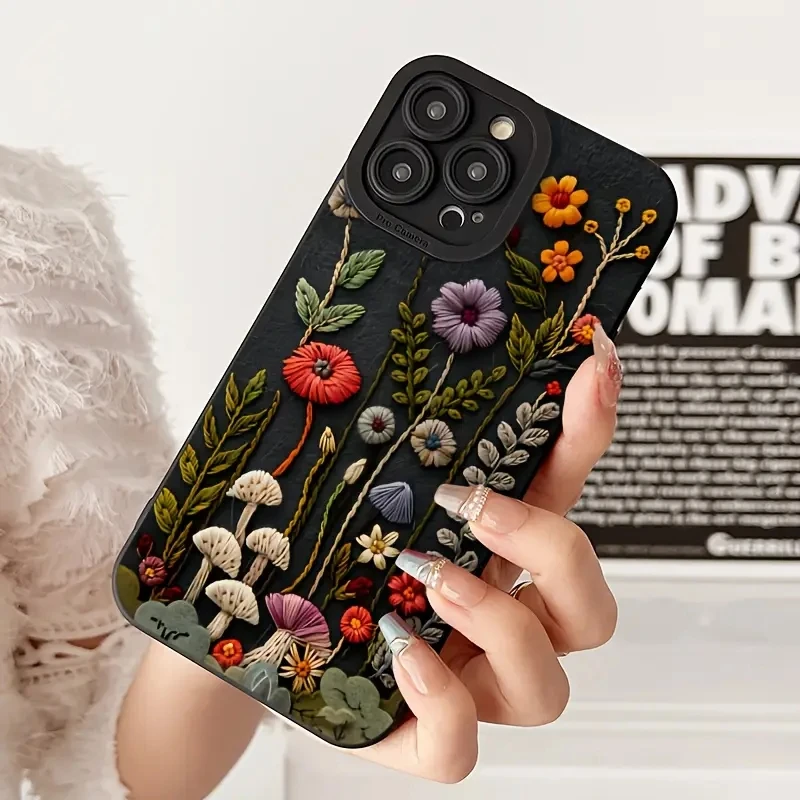 Retro Colorful Flower Soft Case Cover