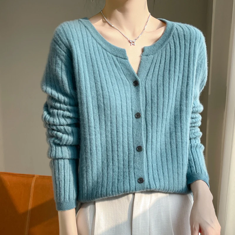 2024 Spring and Autumn New Cashmere Cardigan Coat Female Knitted Cardigan Women Cashmere Cardigan Sweater 3