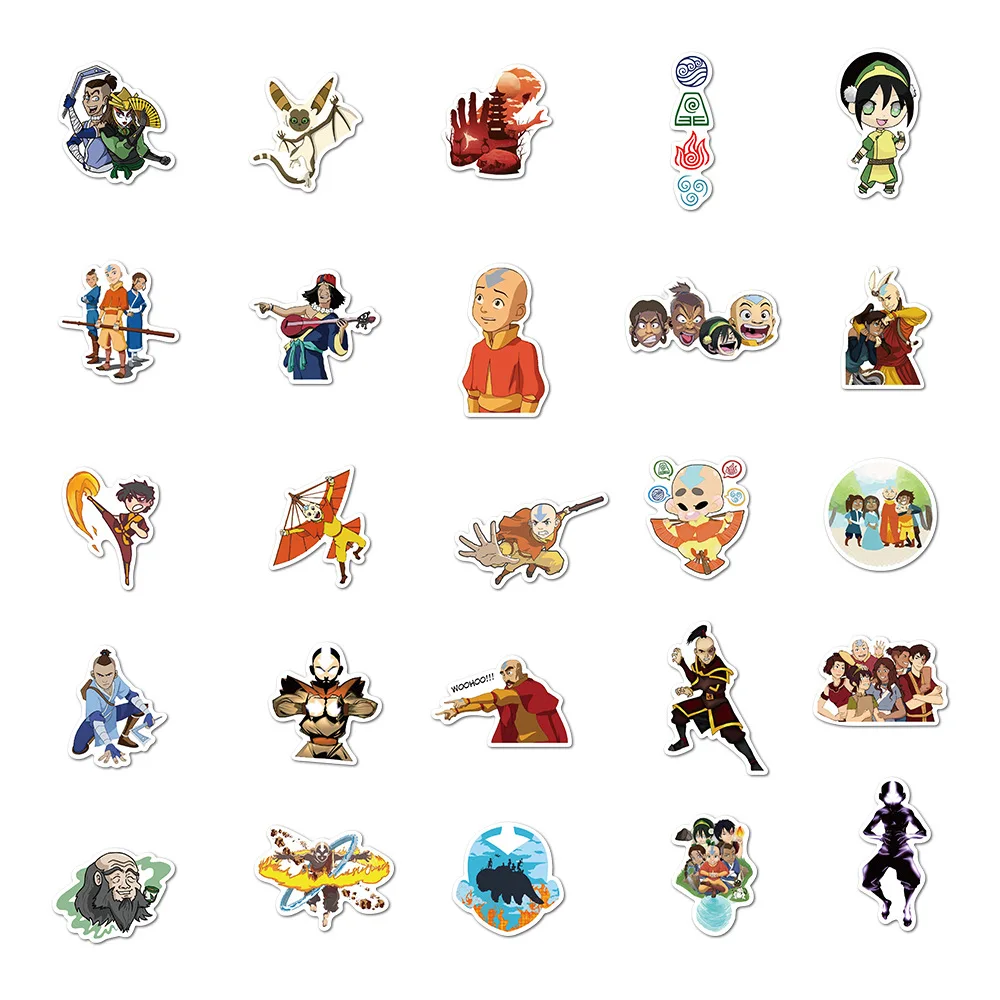 10/25/50/100PCS Avatar The Last Airbender Stickers Anime Cartoon Sticker  Funny Waterproof DIY Luggage Laptop Skateboard Kids Toy - AliExpress