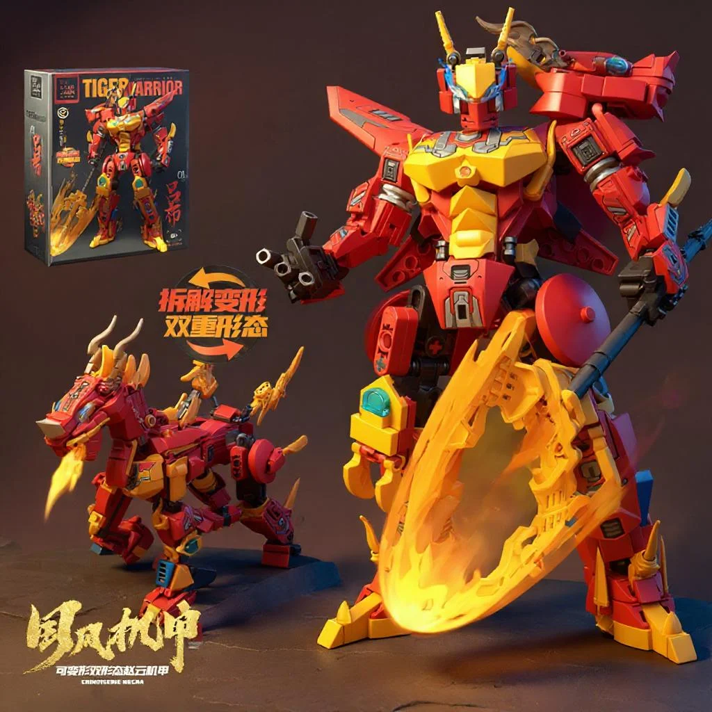 Superhero Mecha 2 in 1 Transforming Robot Building Blocks Kirin Animal Bricks DI