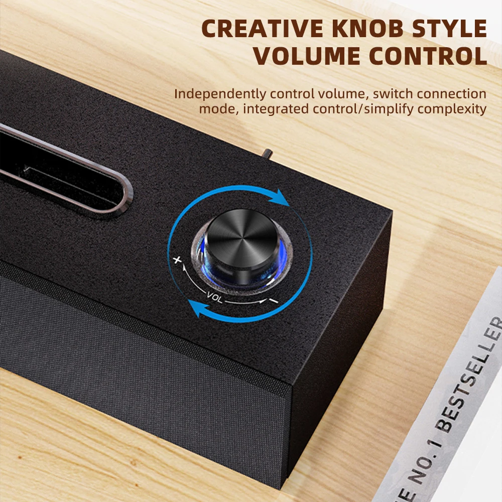 Philips SPA 3808 SoundBar Features a Simple Wood Grain Design HIFI Sound Quality 3D Audio Effect And Built-in Sound Card - Image 5