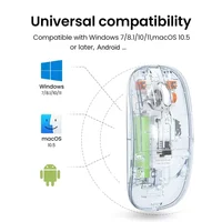 Bluetooth Mouse 2.4G Wireless Mouse Dual-Mode Transparent Mouse 1600 DPI Silent Mouse Rechargeable Mice for PC Laptop Macbook 6