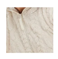 European and American fashion women's solid color wool hooded long sleeve deep V sexy jumpsuit - Image 4
