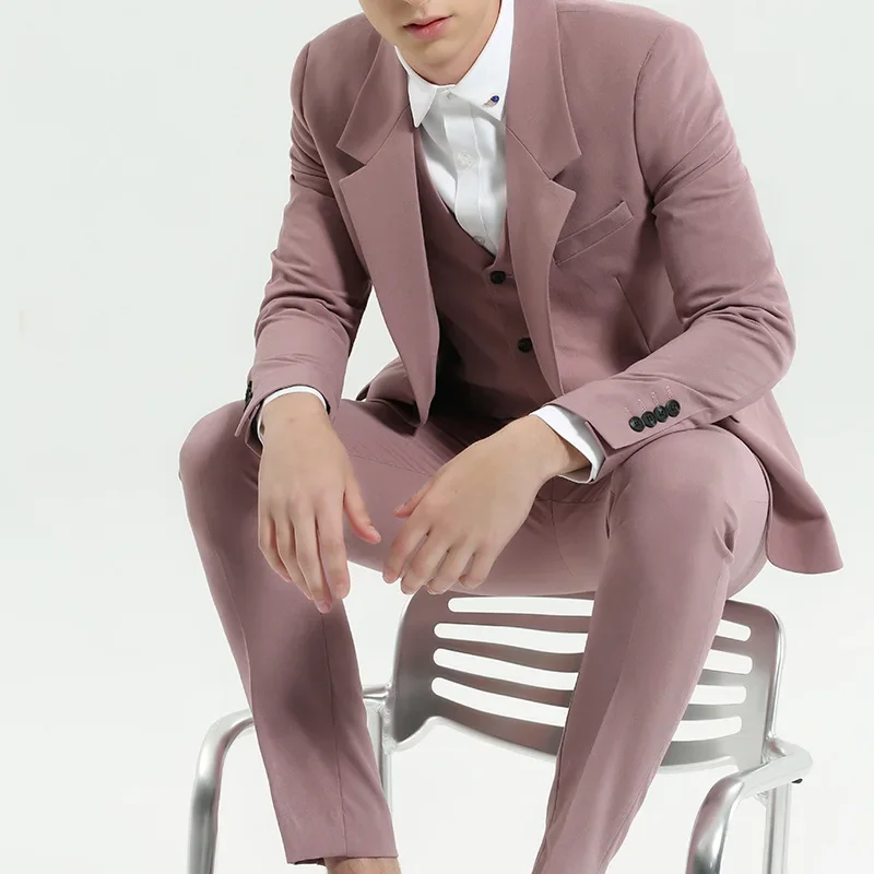 Description Picture 3 of itemMen Suits Groom Tuxedos Groomsmen Men Suit Wedding Party Suit Costume Homme Best Man Wear Suit(Jacket+Pants+Vest)
