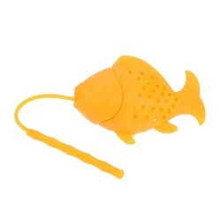 Silicone Fish - Shaped Reusable Tea Strainer - Green Tea Infuser Kitchen Tool (Orange)