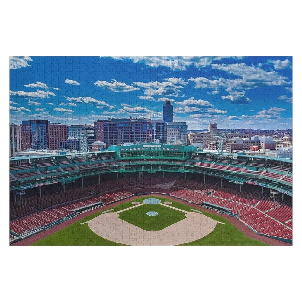 

Fenway, Boston baseball stadium, ball field, outfield view, Boston Skyline, beantown Jigsaw Puzzle Wood Adults Puzzle