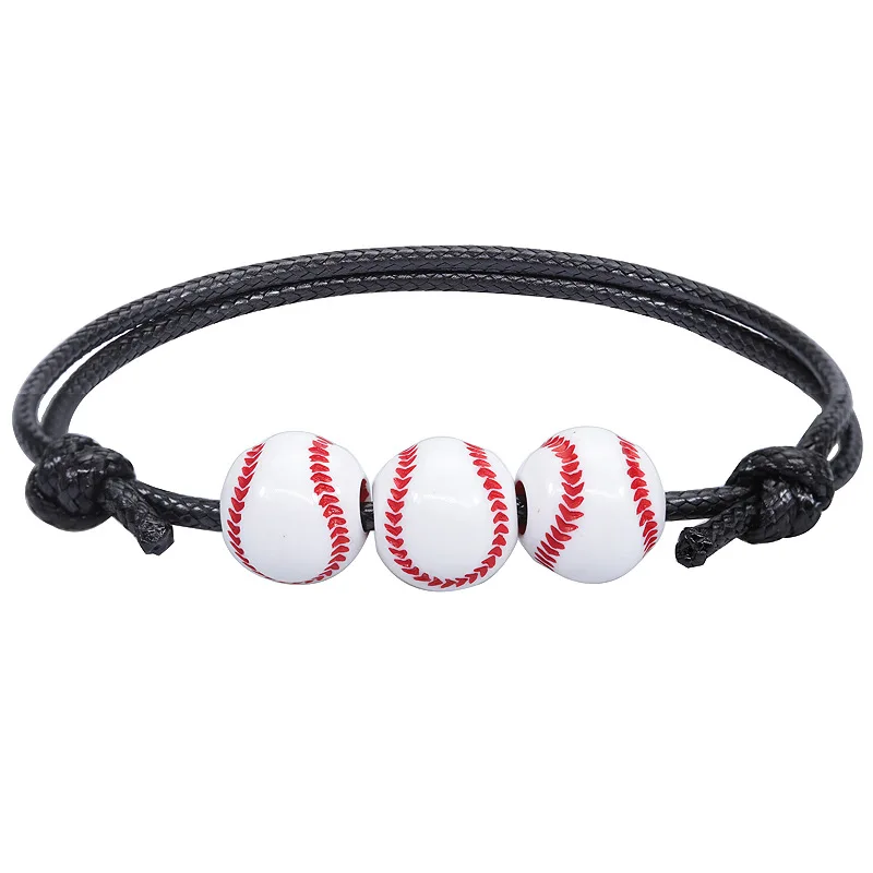 Frauen Mann Fußball Basketball Tennis Rugby Sport Perlen Hand Armbänder Acryl Männer Armreif Kpop Harz Schmuck verstellbar frei Schiff – Detail 7