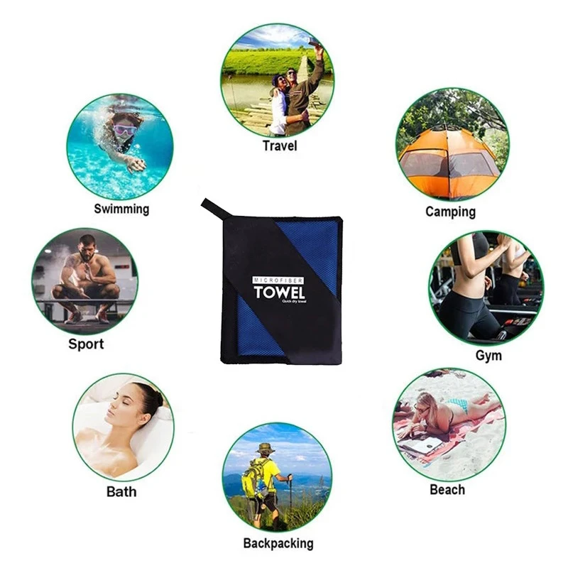 Microfiber Travel Fast Drying Towels Set Quick Dry Towel 4 Size Pack of Lightweightfor Camping Beach Gym Backpacking Sports 4