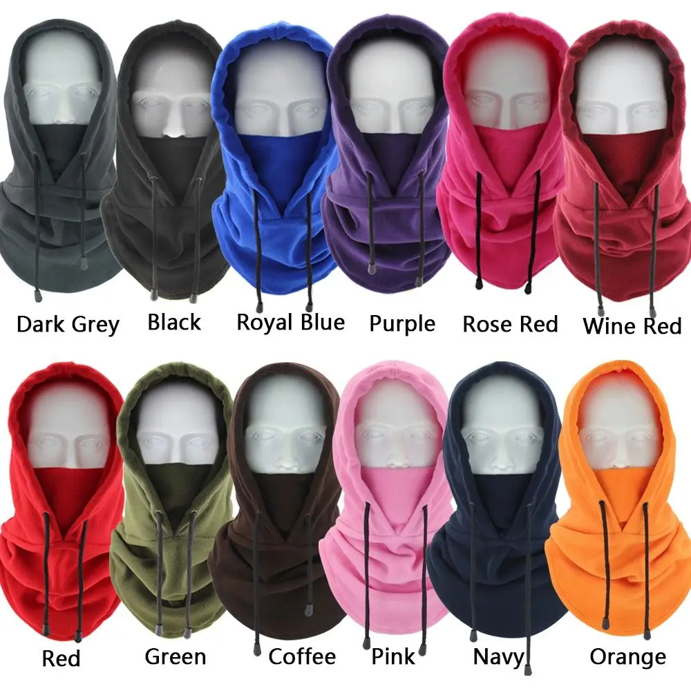 Unisex Polar Fleece Windproof Winter Beanie and Full Face Ski Mask