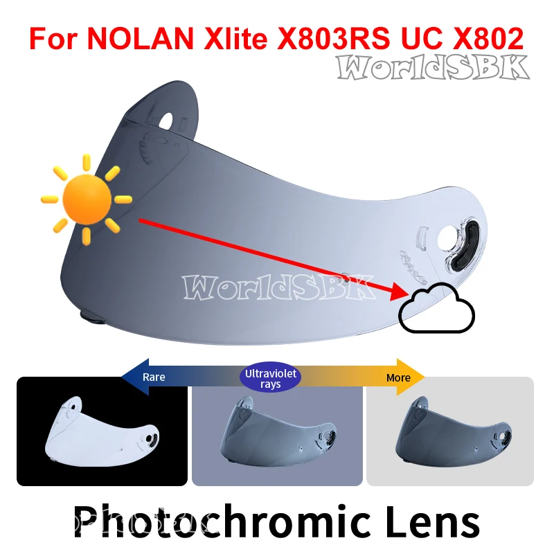 

Photochromic Visor for NOLAN X-Lite X-803 X-802 X-702 X-661 X603 Helmet Glasses Screen Shield Windshield Accessories