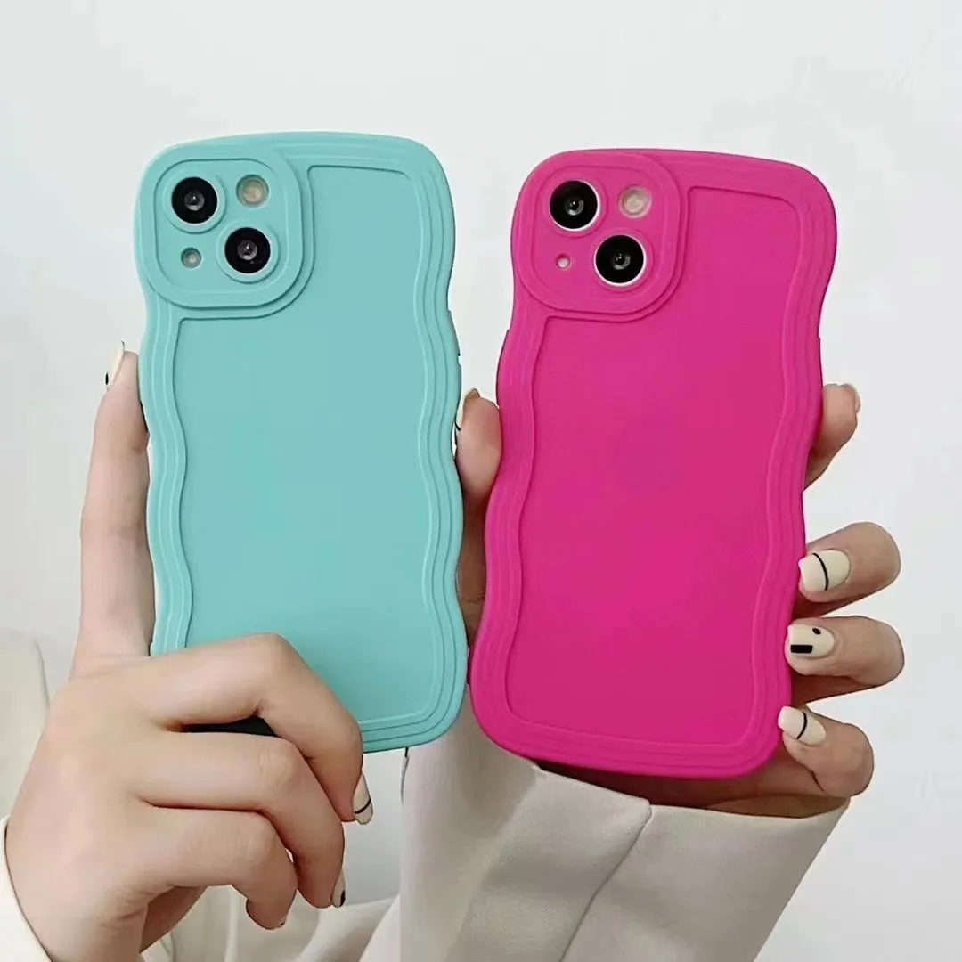 Chic Candy Curly Wavy Silicone Phone Case - Soft Protective Bumper Cover