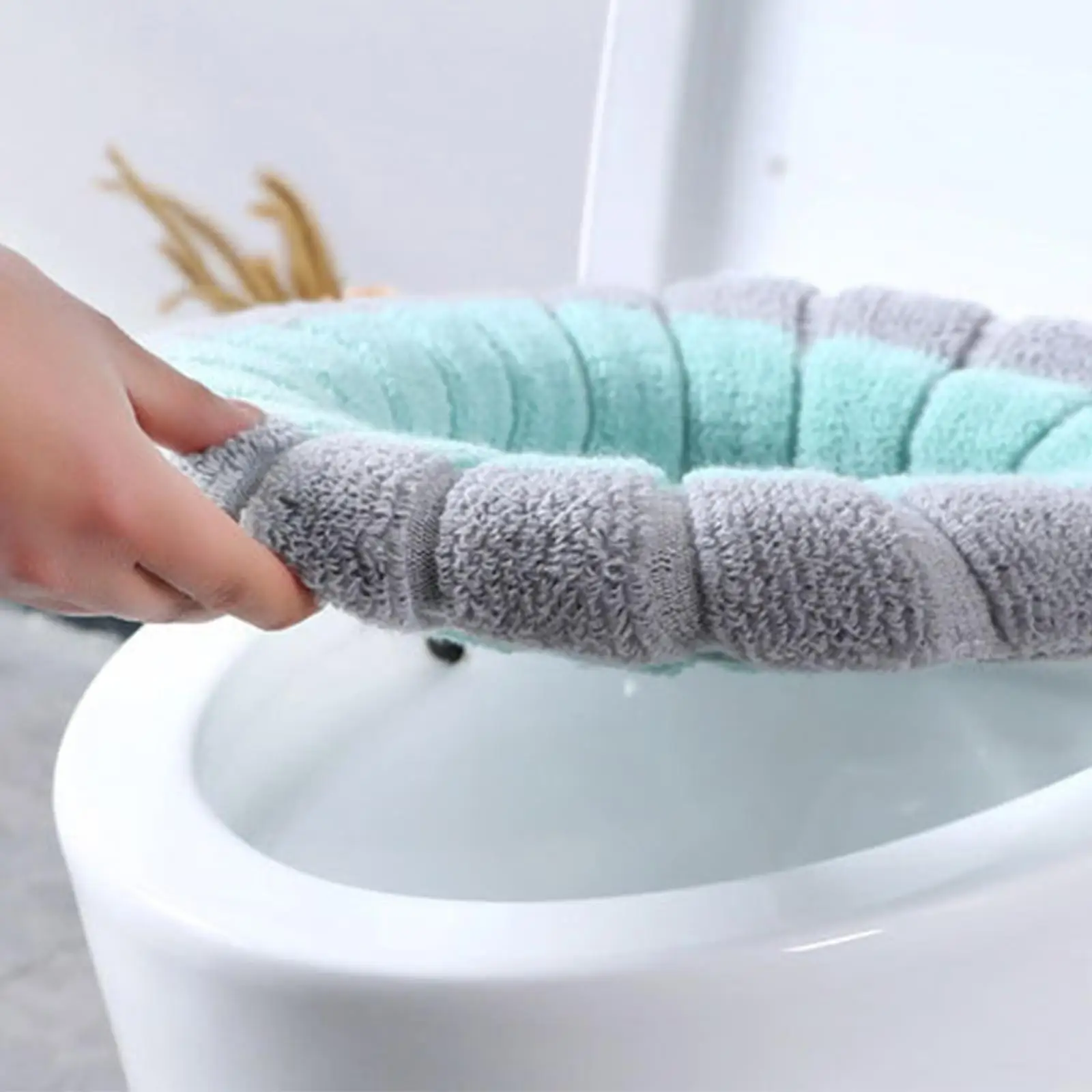 Winter Warm Toilet Seat Cover Mat Bathroom Toilet Pad Seat With Washable Closestool Soft Handle Thicker Warmer Cushion Toil E6C2