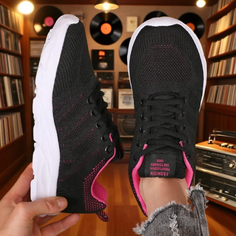 Sneakers for Women Breathable Lightweight Lace Up Running Shoes Comfortable Fashion Versatile Mesh Platform Women Walking Shoes