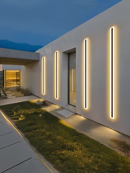 Lampada da parete per esterni a LED Moderna striscia lunga impermeabile IP65 Lampade da parete Recinzione da giardino Villa Balcone Decorazioni per la casa Illuminazione Luce per interni 1