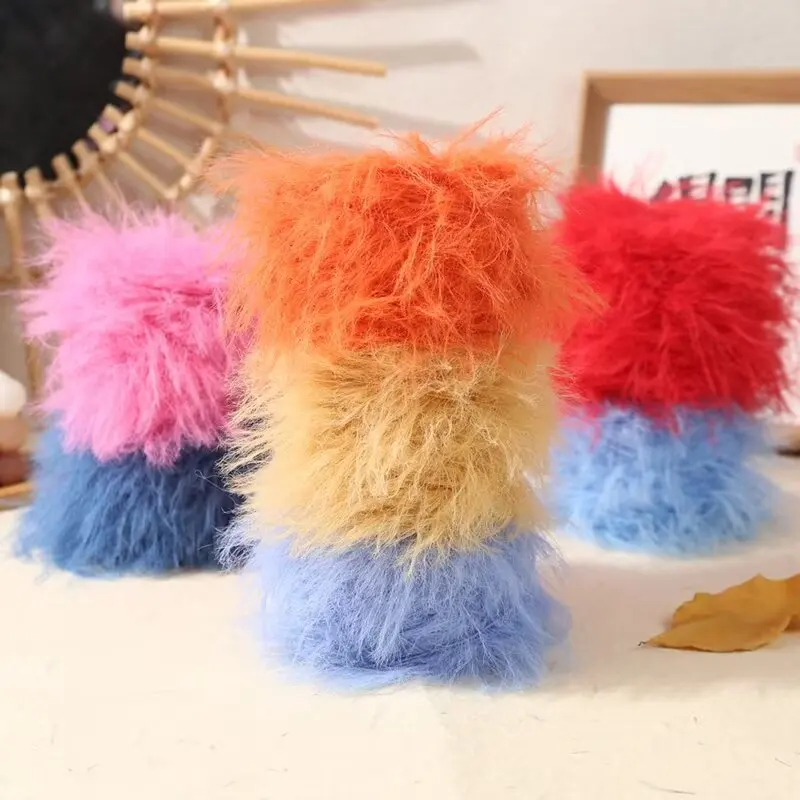 1Pc 50g Long Plush Yarn For Hand Knitting Fluffy Crochet Yarn Knit line sweater scarf hat Crocheting Threads  bag Amigurumi 4