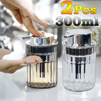 2 ชิ้น ที่กดสบู่โฟม 300 มล. แบบใส เติมได้ สำหรับสบู่ล้างมือแบบโฟม น้ำยาทำความสะอาดผิวหน้าแบบโฟม แชมพู และเจลอาบน้ำ 1