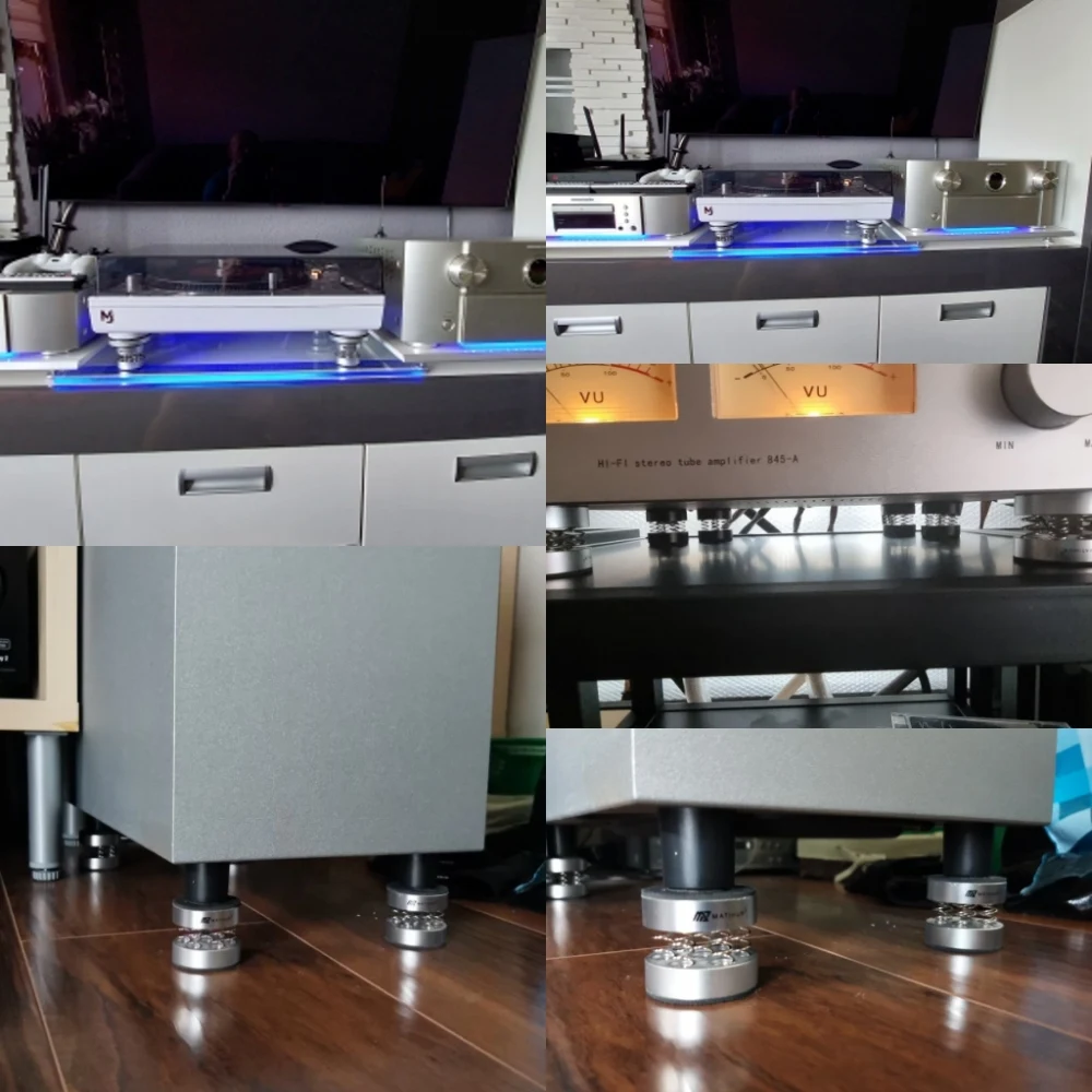 Audiophile shock spikes spring damping pad HIFI Stand Feet speaker spike audio CD amplifier foot pad single products silver speaker stand feet