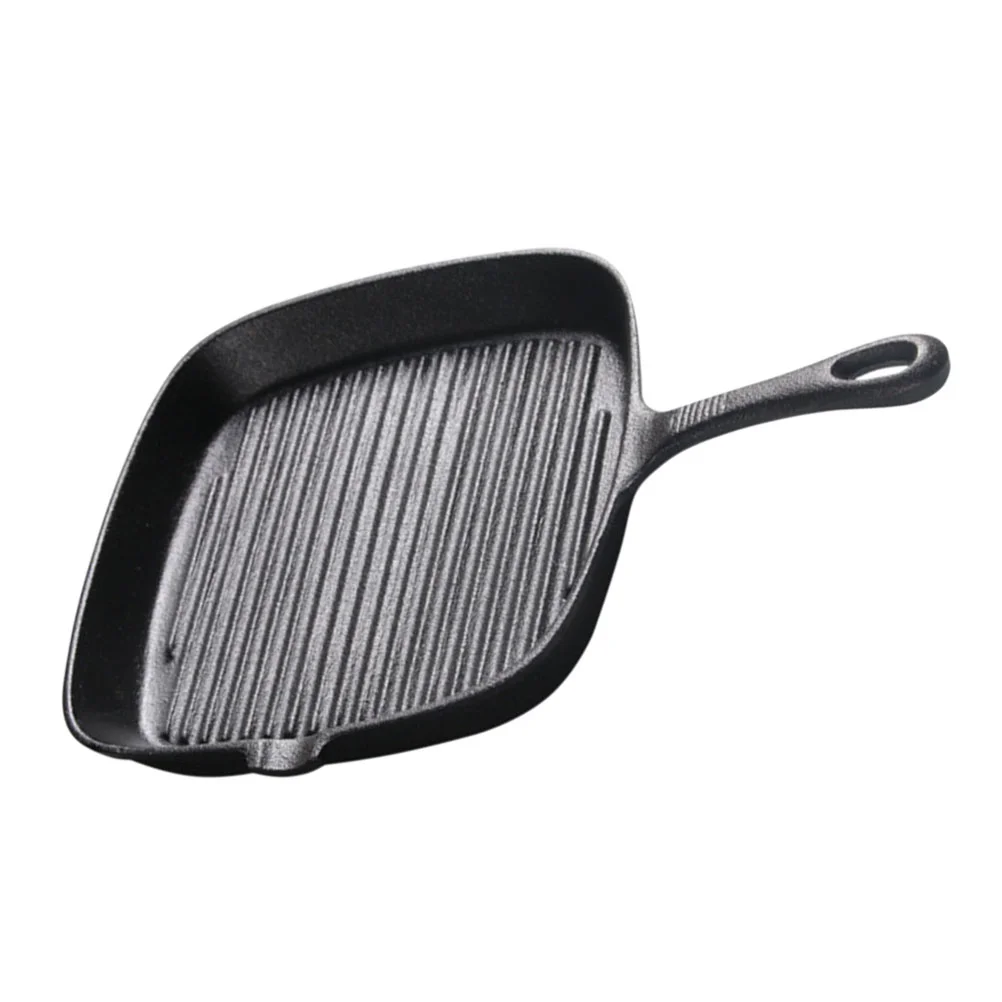 

Steak Skillet Griddle Uncoated Iron Pan Square Non-stick Cast Stove Frying Steak-Frying
