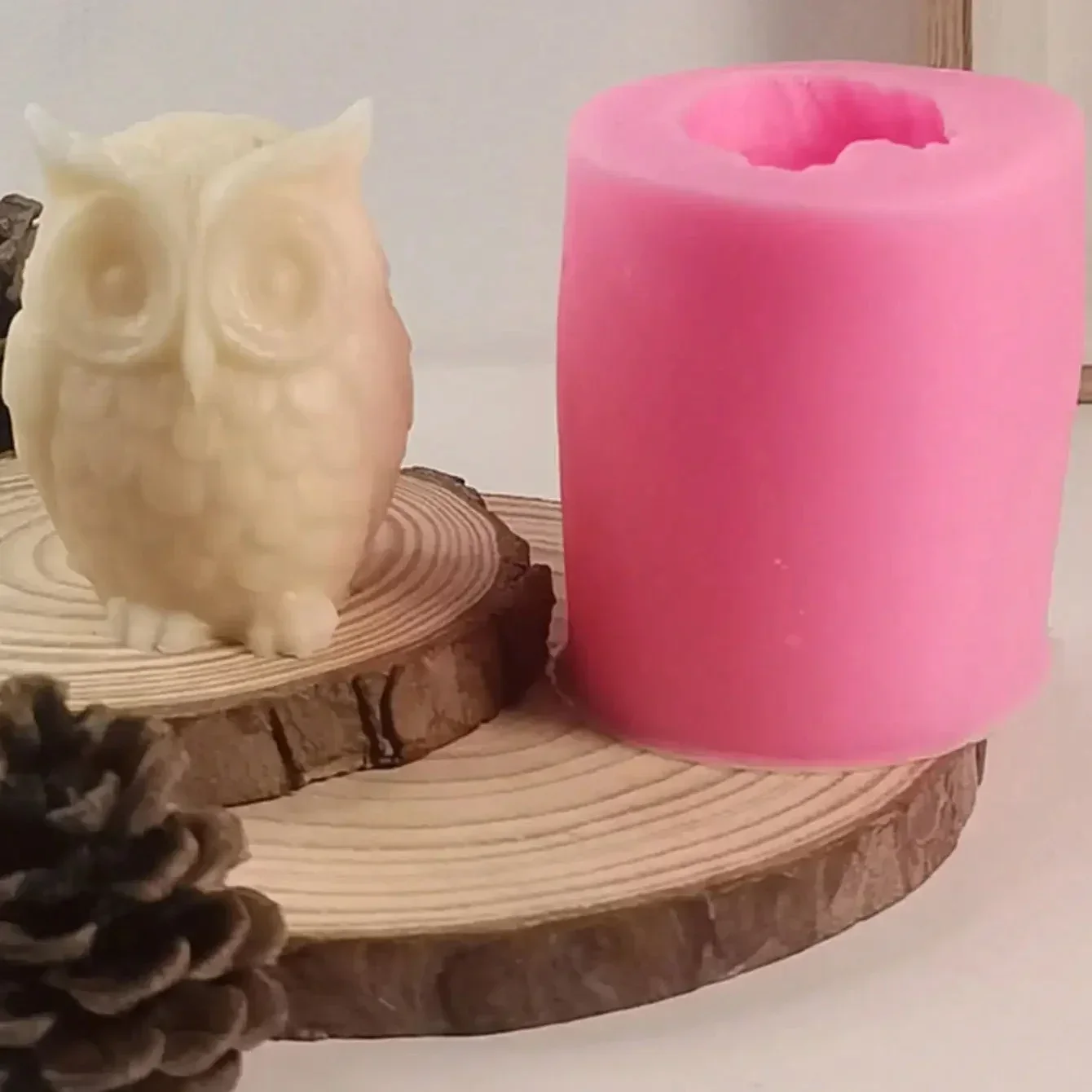 1pc 3D Candle Silicone Mold Owl for Making Candle Cake Chocolate Hard Candy