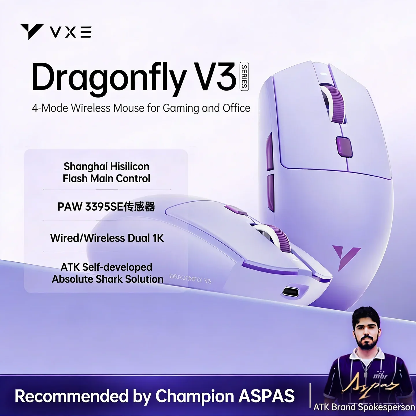 Dragonfly V3 Pro Wireless Ergonomic Lightweight Gaming Mouse