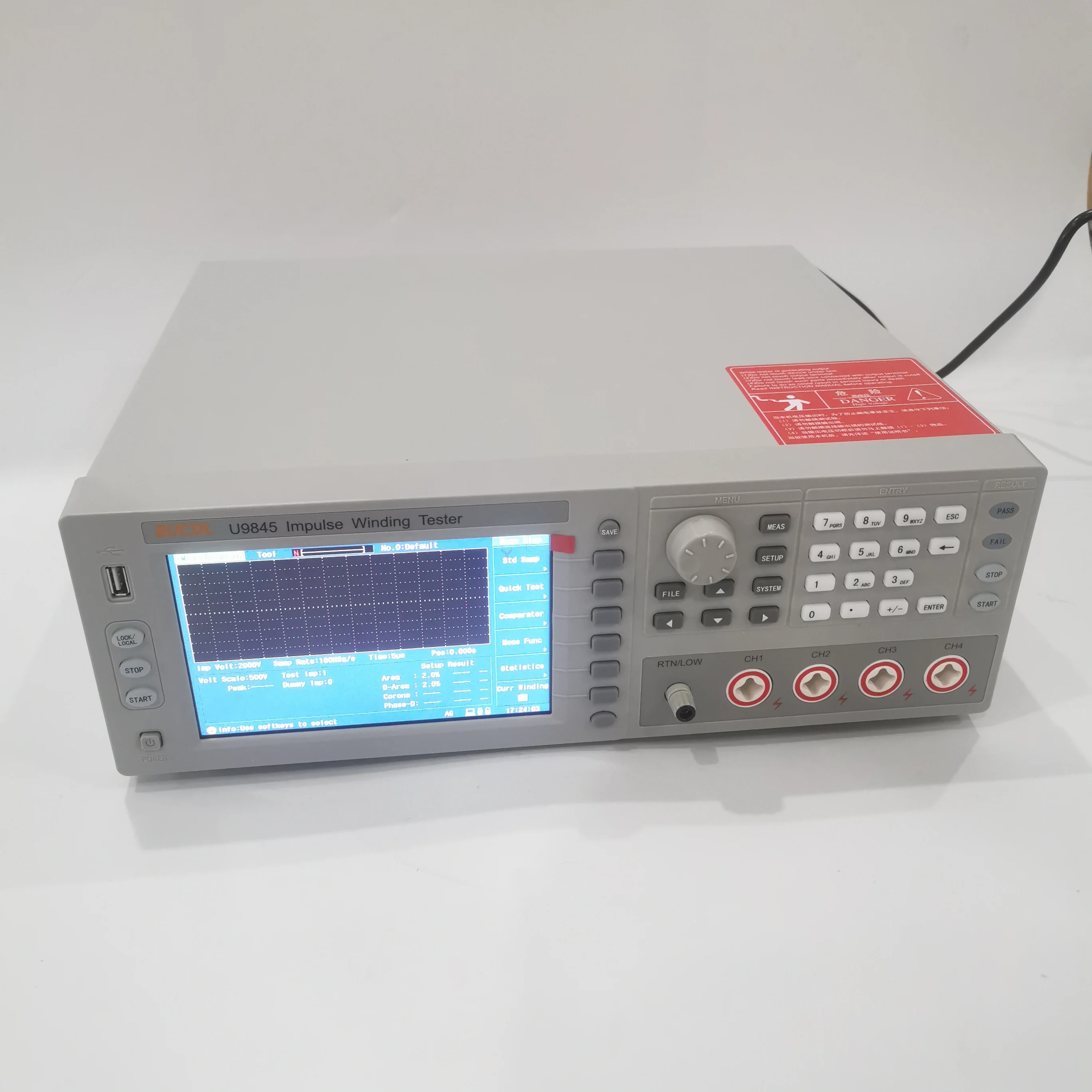U9845 4 Channel Impulse Winding Tester 100-5000V 100Msps Coil Turn-to-Turn Tester for Motor Transformer Inductor Coil Test Machi detail image 4