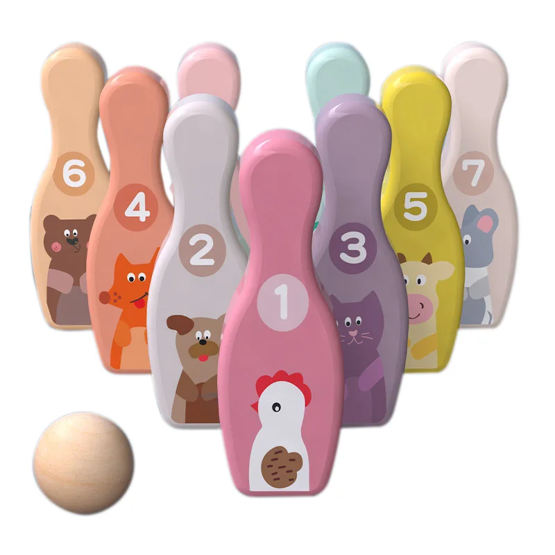 

Cartoon Wooden Desktop Bowling Game Toy Set Children Fun Interactive Toys Parent-Child Interactive Toy For Kids Gift-Drop Ship