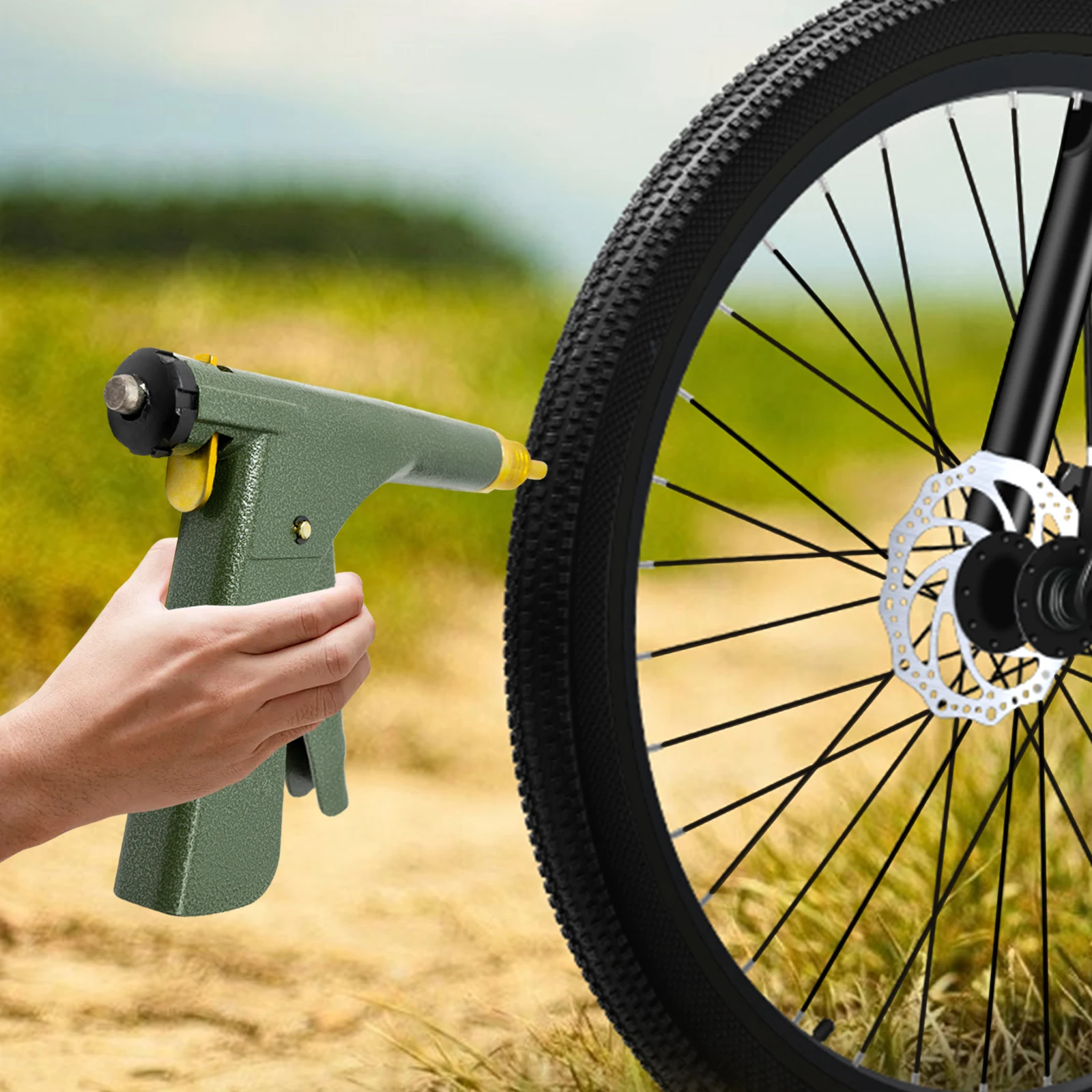 Tire Repair Gun Kit Heavy-Duty Mushroom Plug Puncture Repair Kit Roadside Emergency Tool for Car & Motorcycle