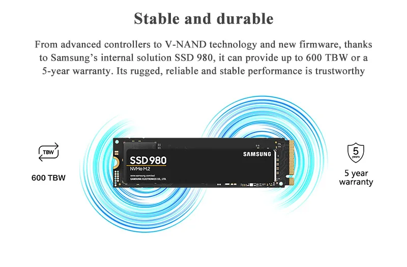 SAMSUNG SSD NVMe M2 PCIe 3.0 Solid State Drive 250GB 500GB Original ssd 1TB M.2 980 HD Hard Disk Up to 3500Mb/s Gen 3.0x4