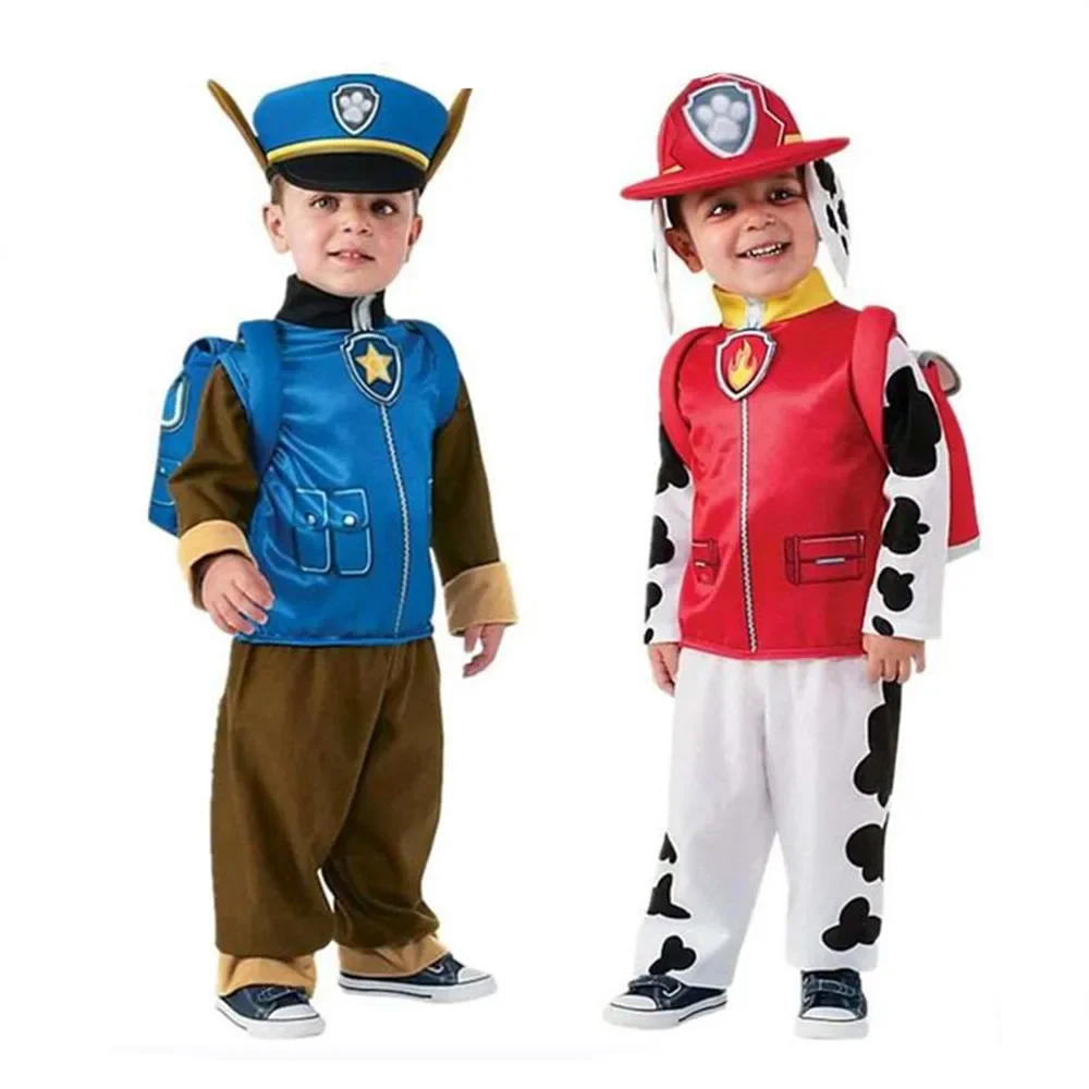 Paw Patrol Anime Kids Costume Chase Marshall Rocky Zuma Skye Macerie Cosplay Abbigliamento Festa Dei Bambini Performance Outfit Wholeale