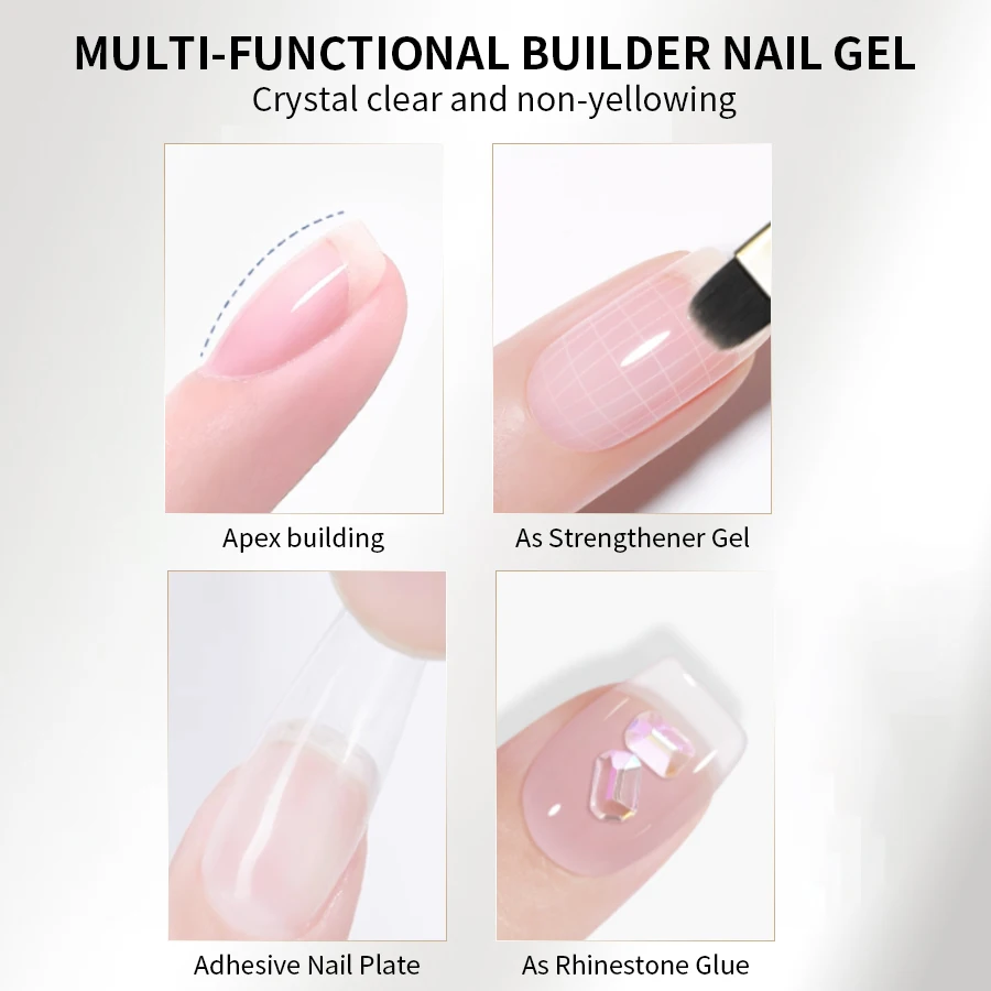 RSNAIL 15g Nail Builder Leveling Gel Multi-Functional Gel Nail Polish Soak Off UV/LED Clear Adhesive for Building Nails