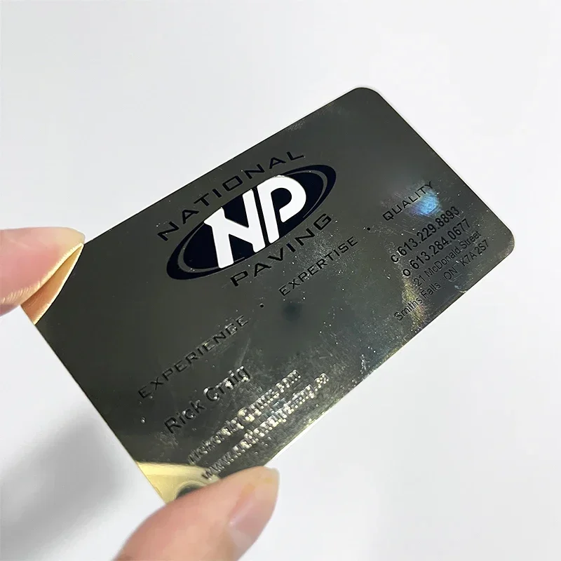 맞춤 각인 스테인리스 스틸 NFC 메탈 카드 레이저 컷 블랙 미러 블랭크 메탈 명함