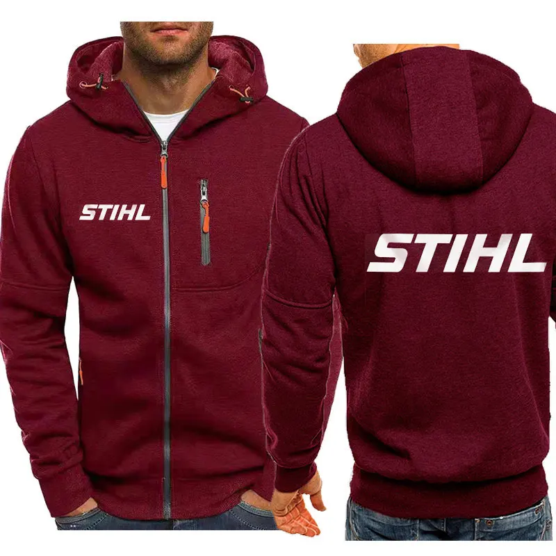 Men Electric Tool Hoodies Stihls Long Sleeve Sweatshirt Zipper Design Hooded Sweatshirt for Men Clothing Sportswear Casual Jacke 5