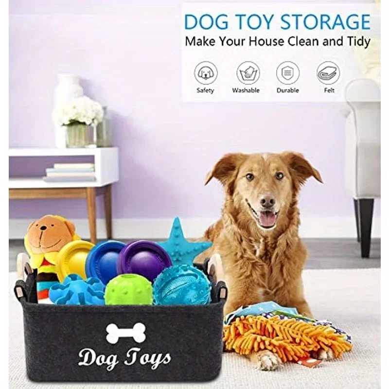 Felt pet toy box, dog toy box, storage basket box – perfect for organizing pets Best Sellers In Pet Supplies