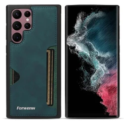 Vintage - Style PU Leather Wallet Phone Case with Card Holder - Galaxy Note20 (Green)