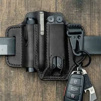 Multitool Sheath for Belt Leather Sheath for Man EDC Pocket Organizer Tool Pouch with Pen Holder