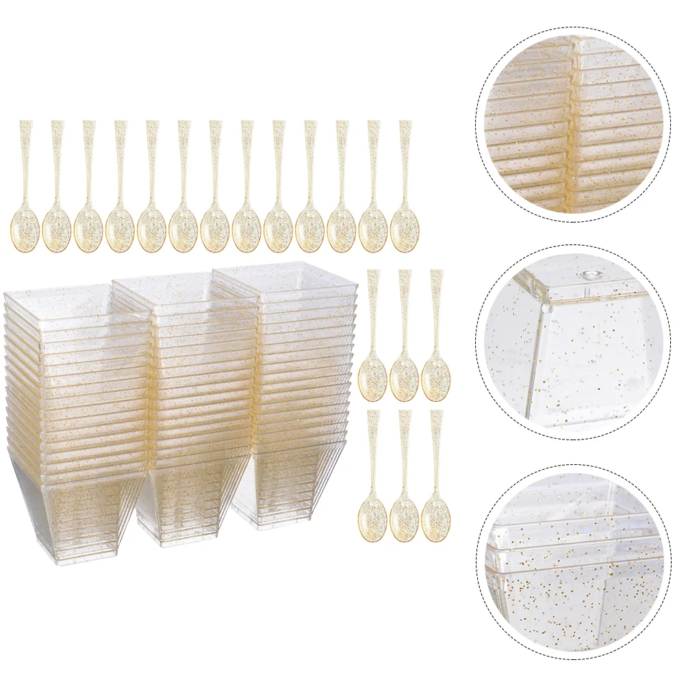 

25/30 Sets Plastic Dessert Cups Disposable Ice Cream Pudding Yogurt Cups Appetizer Bowls Food Serving Cups