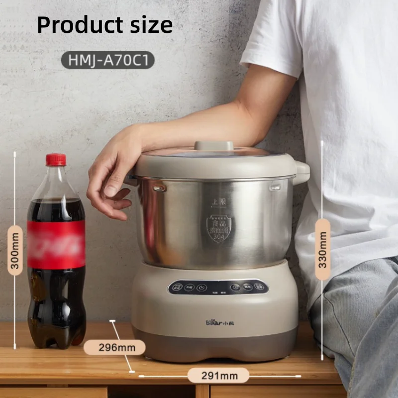 Bear Electric Dough Mixer Multi-function Food Mixers Household Small Chef Machine Fully Automatic Kneading Dough 7L Capacity 6