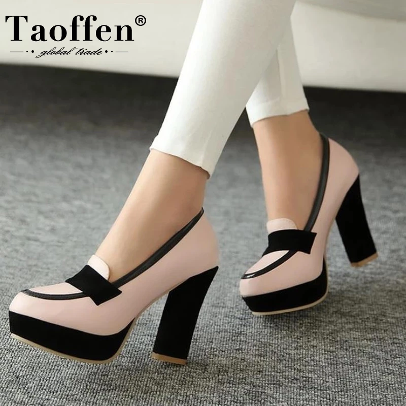 estómago Experto Promesa TAOFFEN-zapatos de tacón alto para mujer, calzado sexy a la moda, de marca,  talla Europea 34-48, gran oferta - AliExpress