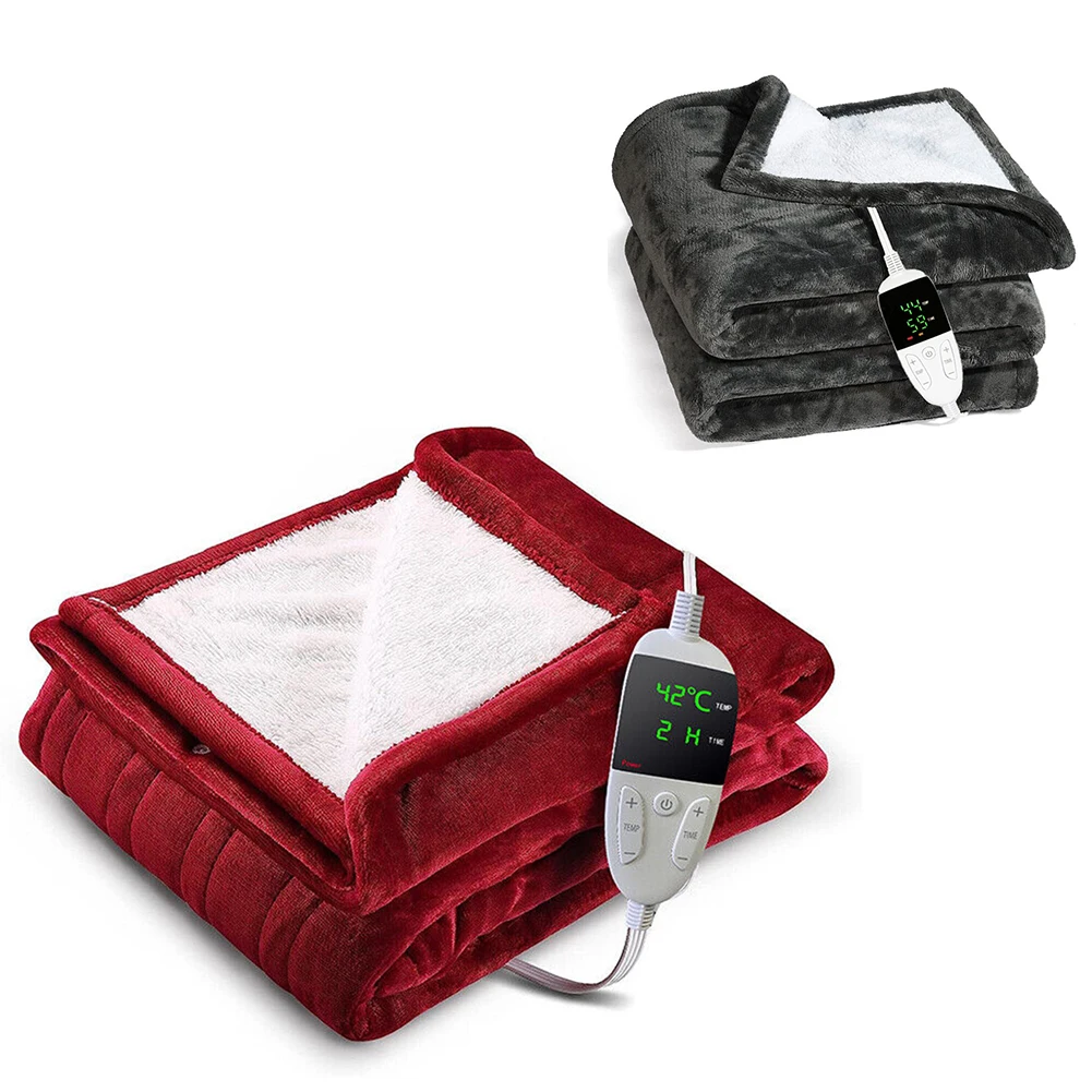 

150cm X 130cm Electric Blanket Soft Flannel Heated Blanket Mattress 6 Heating Levels 2-4-6-10 Hours Auto Winter Body Warmer