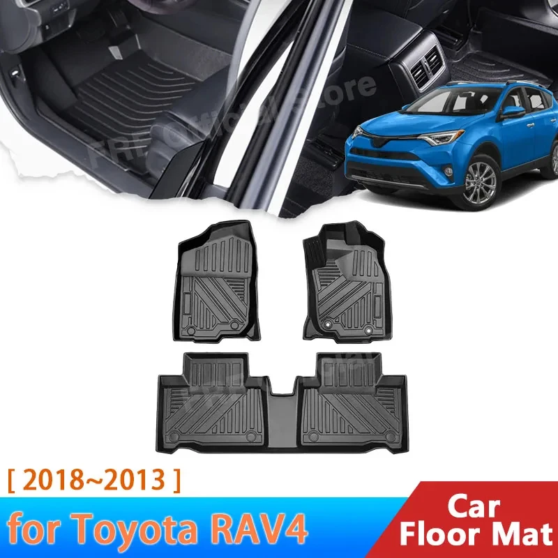 Tappetino per auto in TPE per Toyota RAV4 RAV 4 XA40 40 2013 ~ 2018 2017 2016 2014 accessori fodera per pannello del piede tappetino tappetini impermeabili