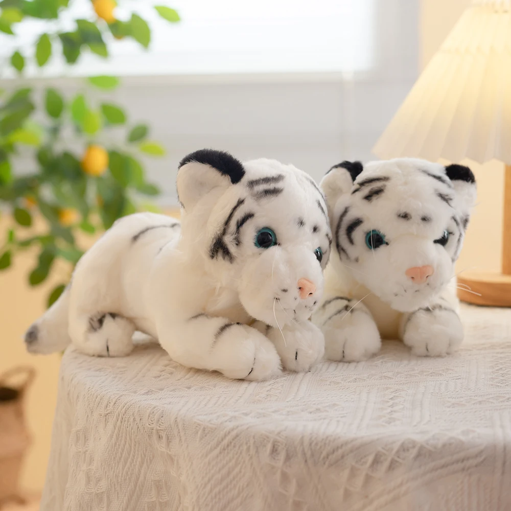 23cm 1pcs Cute Stuffed Animal Baby Tiger White Siberian Tiger Plush Toy Soft Room Decor Gift for Girl Boy Plushies Doll 5